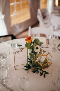 Sweet and contemporary centerpieces for Boulder wedding flowers