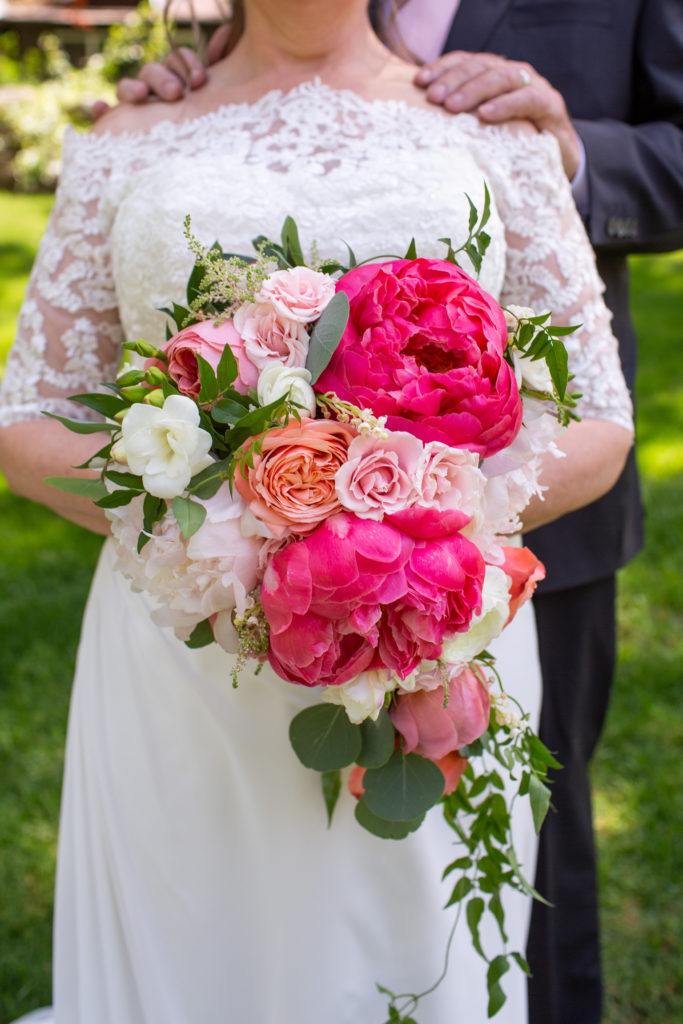 Pink hued bridal bouquet
